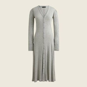 J.Crew Ribbed Button-Front knit Dress - Grey - size S - NWOT